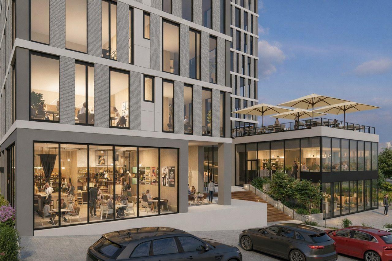 Moonstone Residence zemin kat ticari alanlar render’ı
